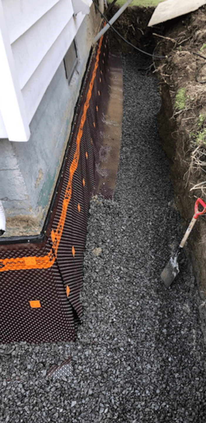 Imperméabilisation de fondation avec membrane et drain français par Drain Supra à Marieville en Montérégie