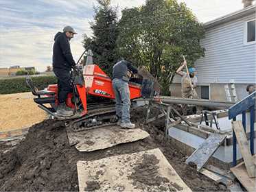 Travaux d’excavation résidentielle pour drainage et fondation par Drain Supra à Marieville sur la Rive-Sud